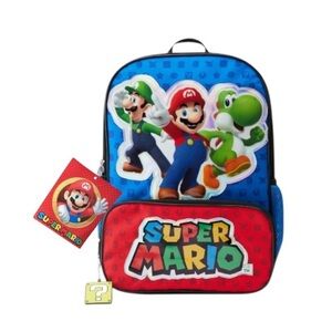 Nintendo Super Mario, Luigi And Yoshi Blue and Red Kids Backpack